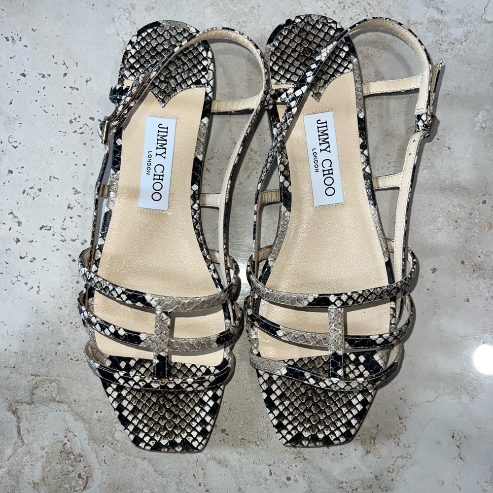 Jimmy Choo Snake Pattern Sandals